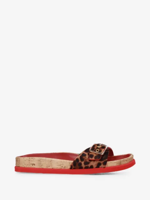 Premiata leopard-print buckle-detail slides