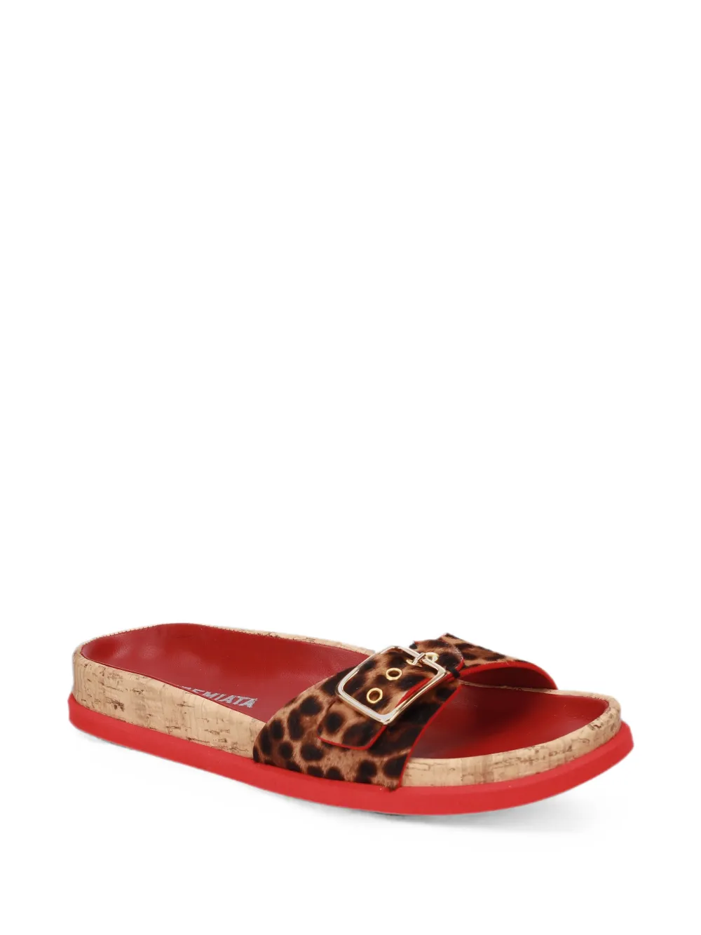 Premiata leopard-print buckle-detail slides Bruin