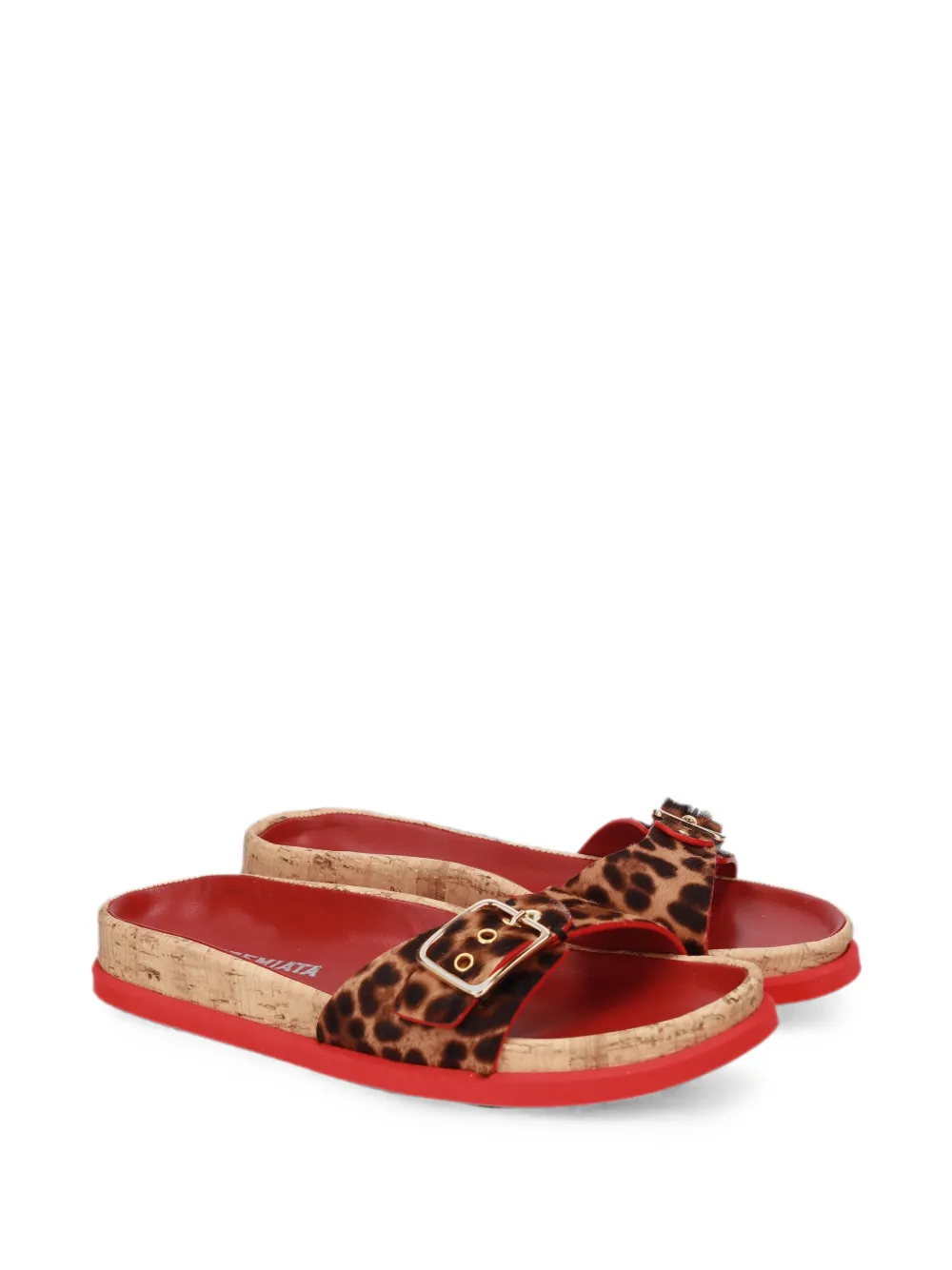 Premiata leopard-print buckle-detail slides Bruin