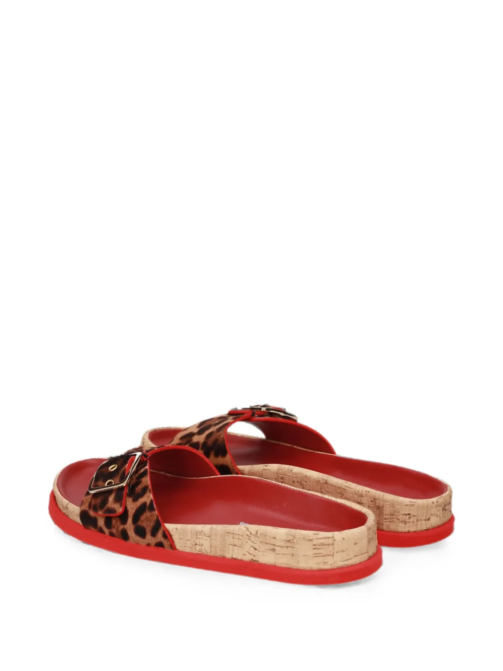 Premiata leopard-print buckle-detail slides Bruin