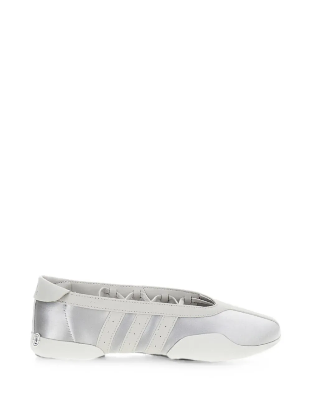 adidas lace-up logo-patch ballet flats - Argento