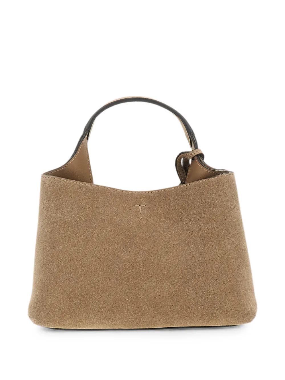 Tod's T Timeless kalfsleren suède clutch Beige