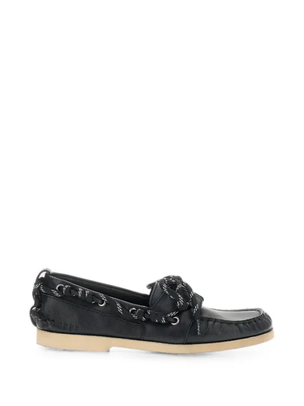 Golden Goose Lace-up Leather Loafers in Black