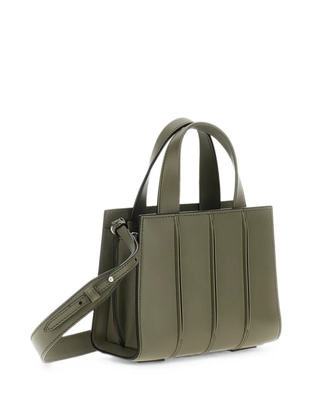 Max Mara Clutch met leren vlakken Groen