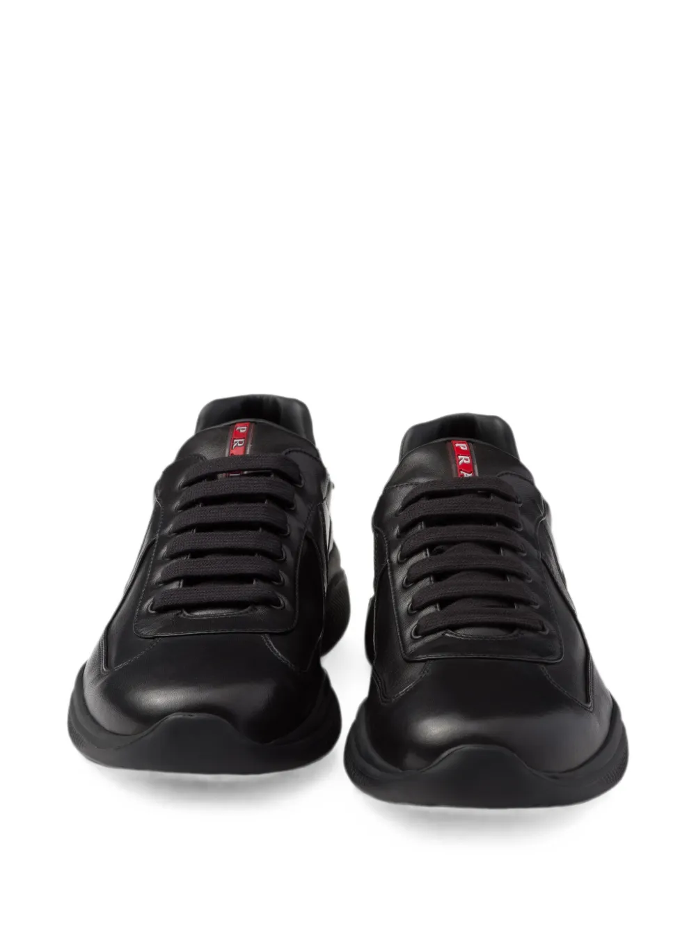 Prada America's Cup nappa leren sneakers Zwart