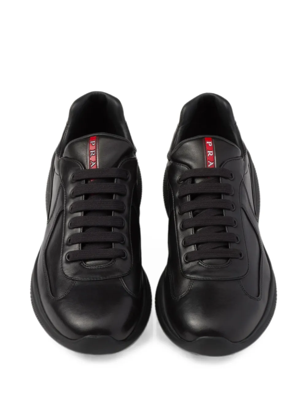 Prada America's Cup nappa leren sneakers Zwart