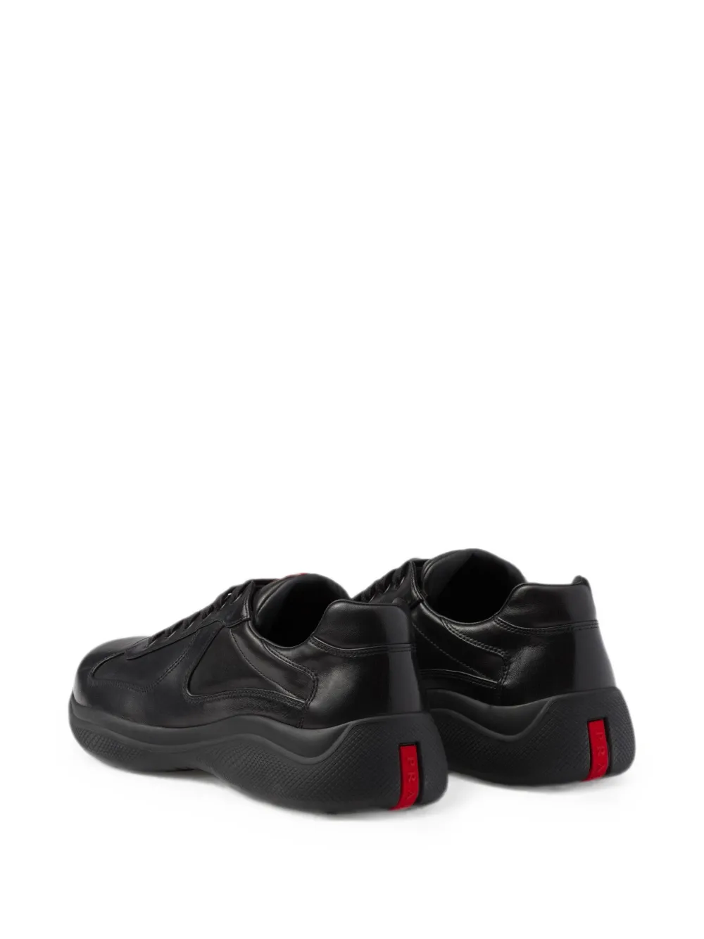 Prada America's Cup nappa leren sneakers Zwart