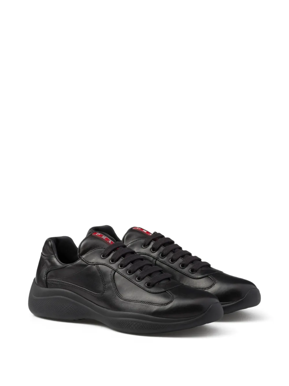 Prada America's Cup nappa leren sneakers Zwart
