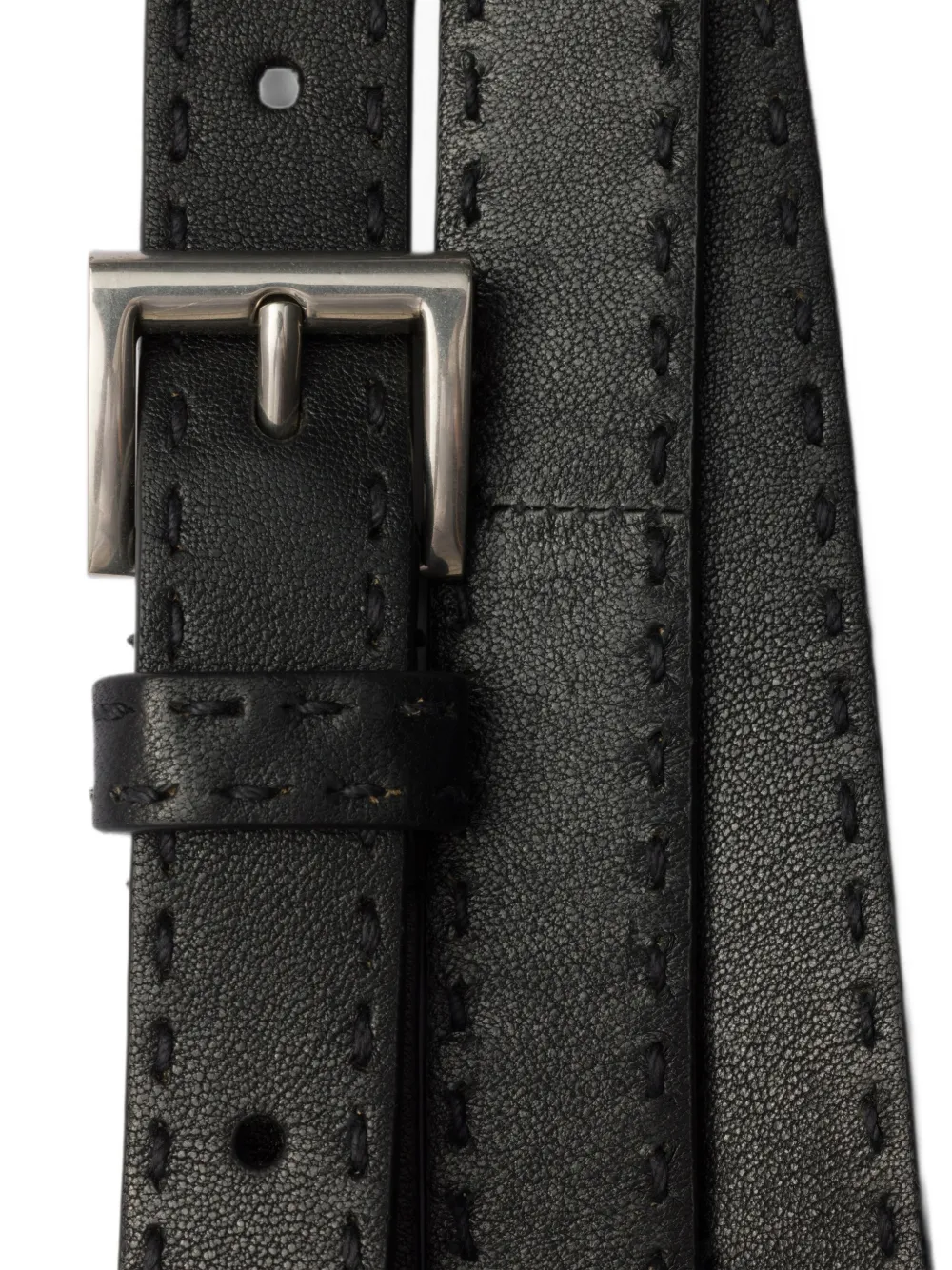 Prada Antiqued leren riem Zwart