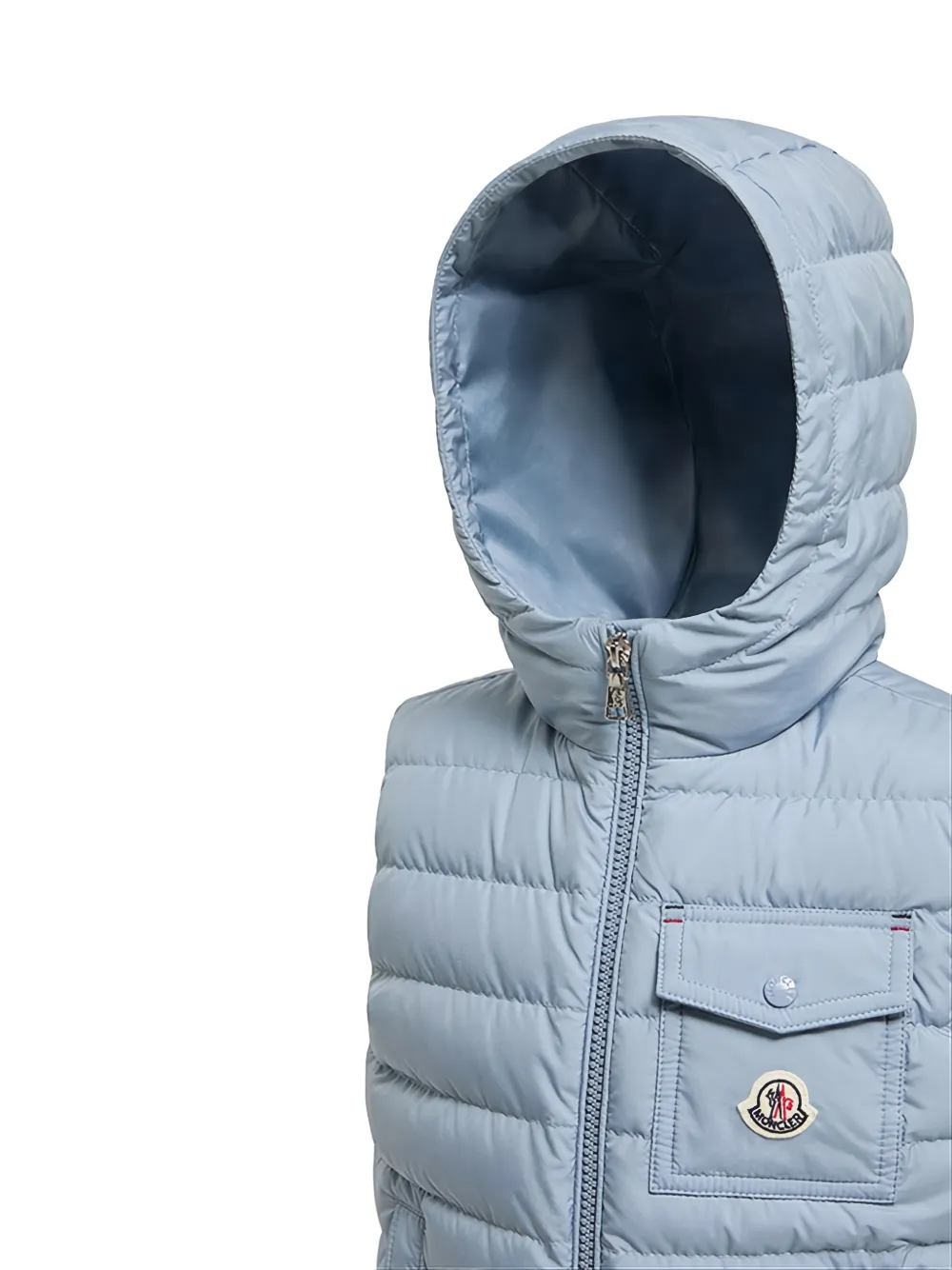 Moncler Enfant Wystan gewatteerde bodywarmer met capuchon Blauw