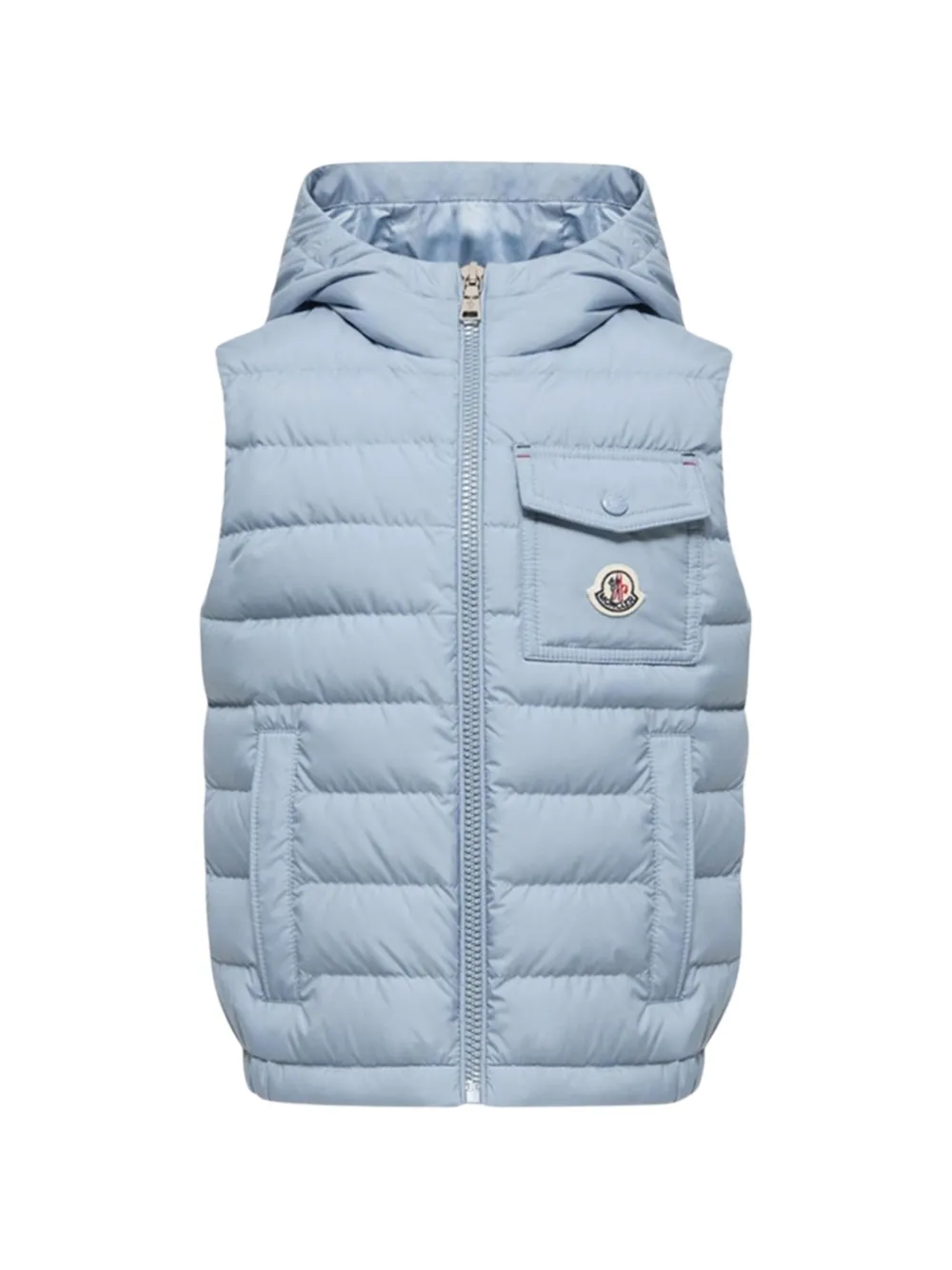 Moncler Enfant Wystan gewatteerde bodywarmer met capuchon Blauw