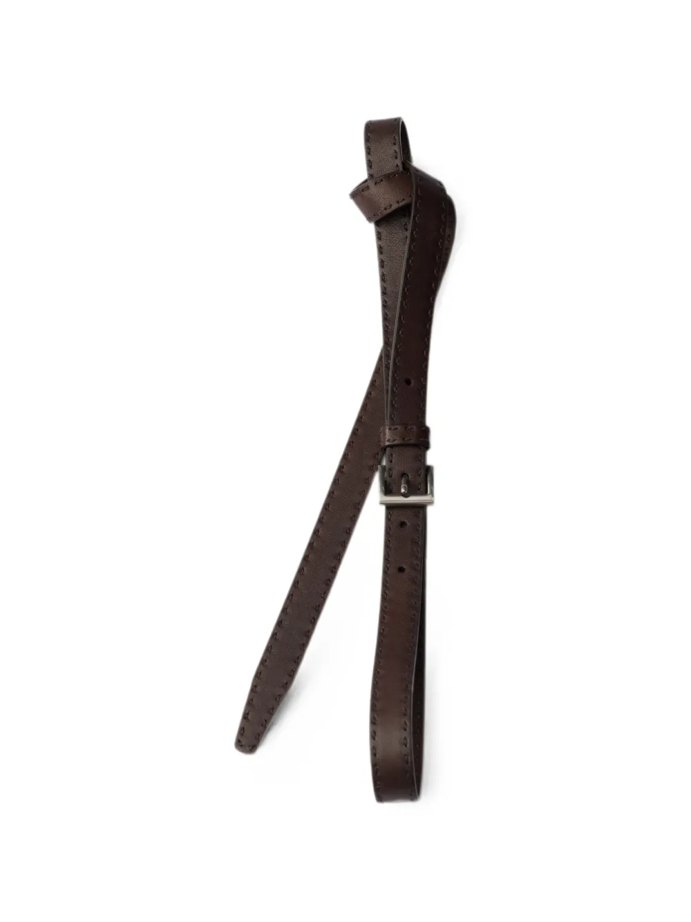Prada Antiqued leren riem Bruin