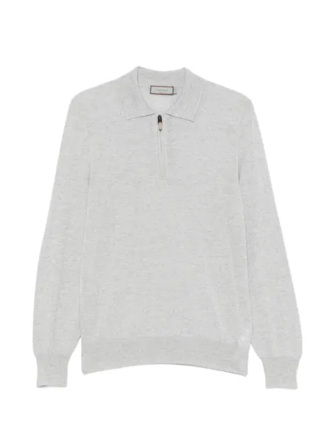 Canali quarter-zip knitted polo shirt