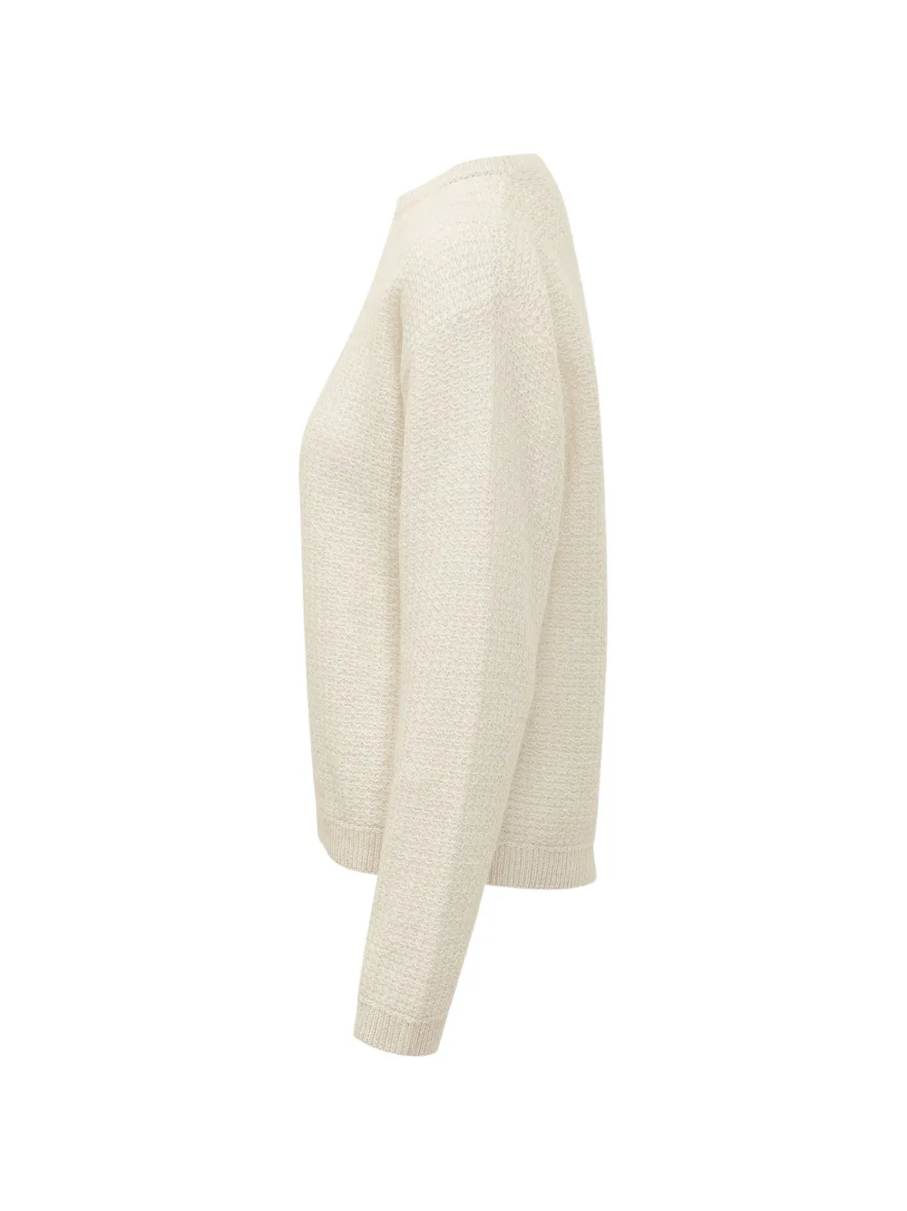 Fabiana Filippi Gebreide trui met ronde hals en textuur Beige