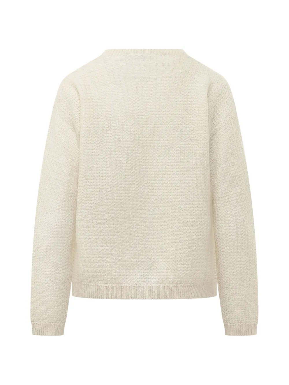 Fabiana Filippi Gebreide trui met ronde hals en textuur Beige