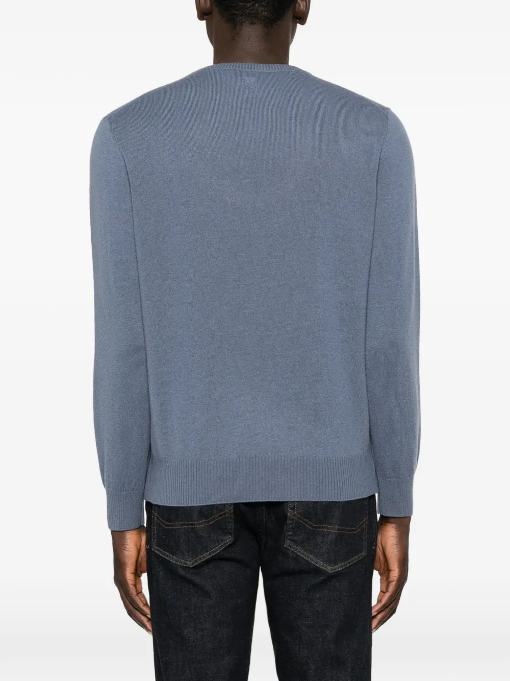 Canali Trui met geribbelde afwerking Blauw