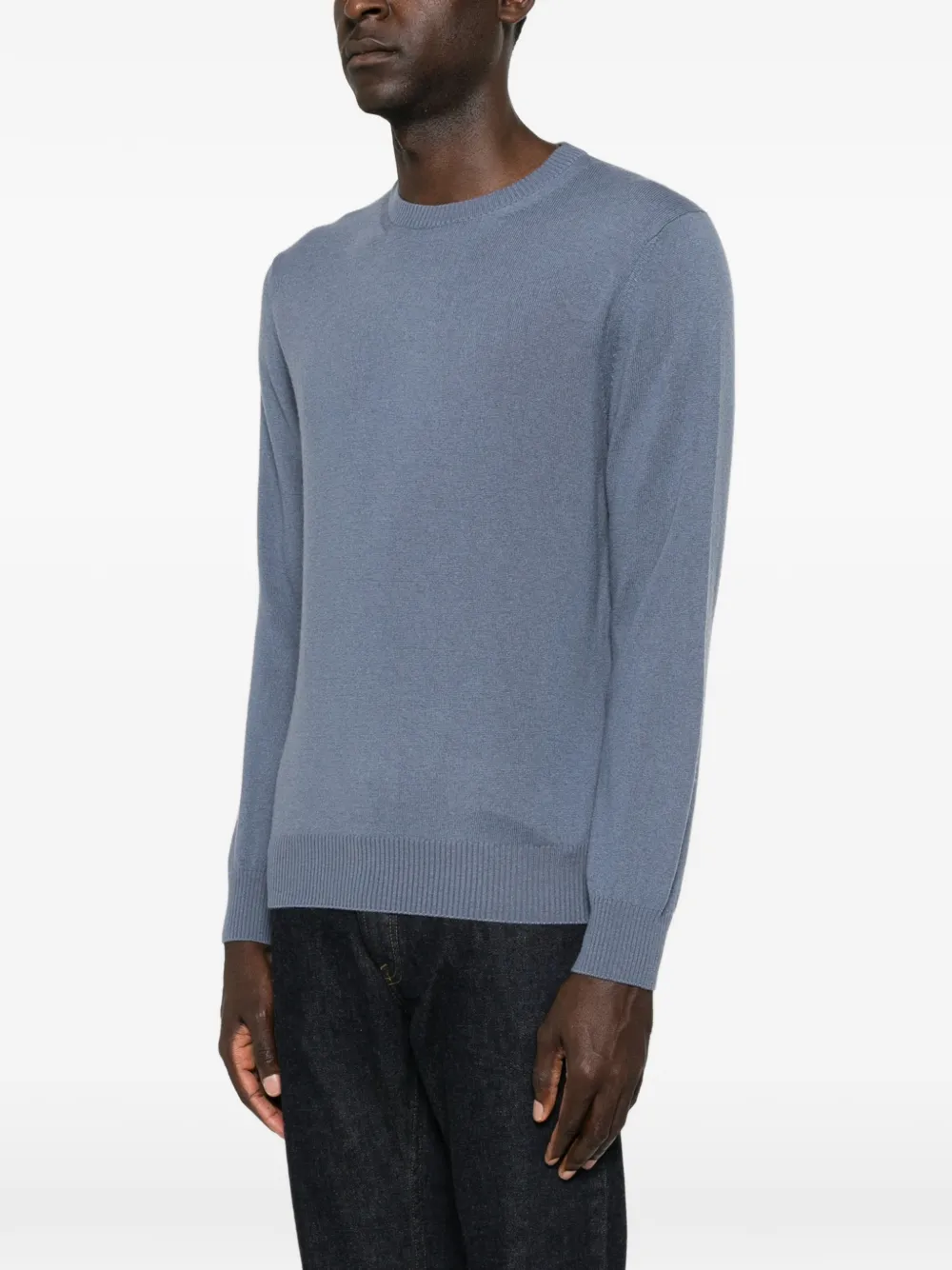 Canali Trui met geribbelde afwerking Blauw