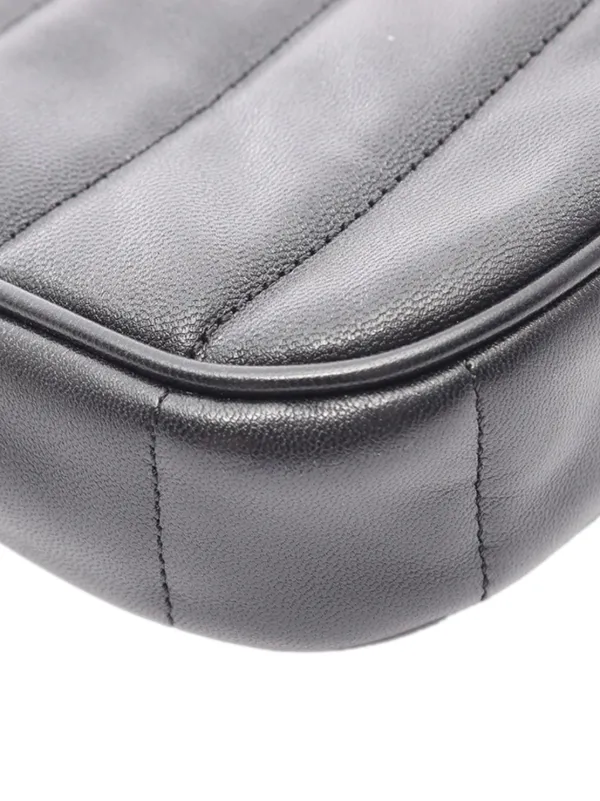Celine Pre-Owned 2022 レザー キルティング モノクローム ショルダー