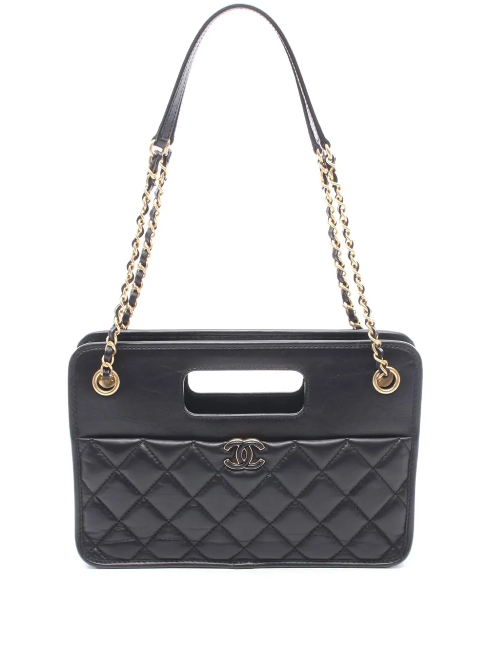 CHANEL Pre-Owned 2021-2026 Small CC Quilted Lambskin Shopping Bag satchel - Nero