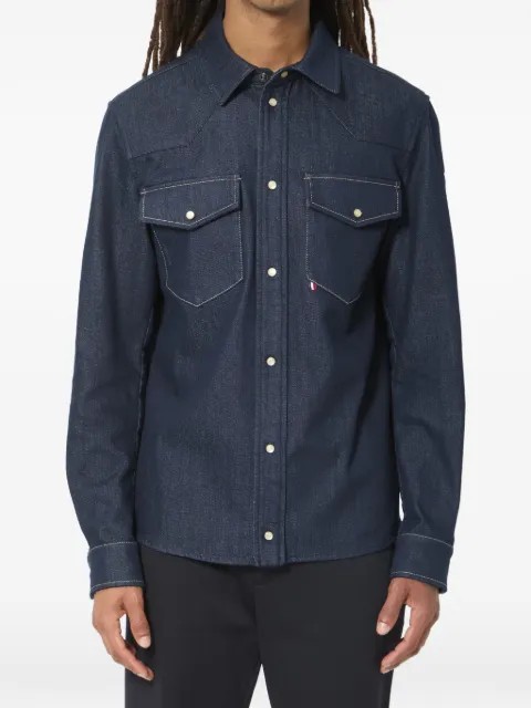 Moncler logo-patch denim overshirt