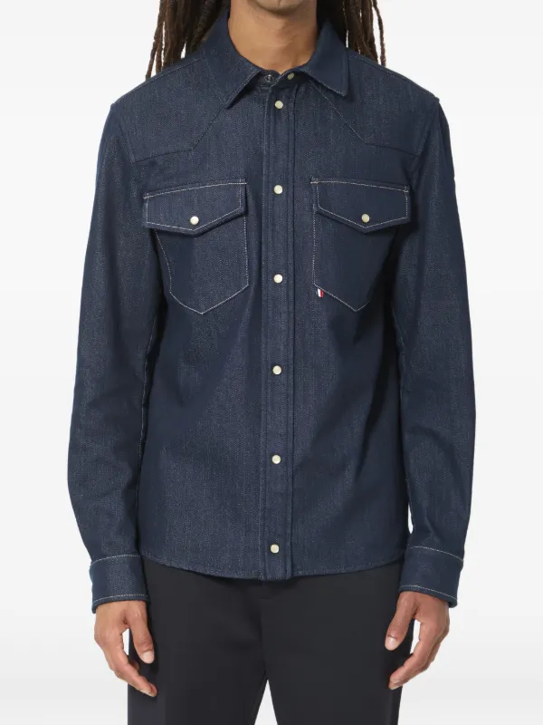 Moncler Western-yoke Denim Shirt in Blue