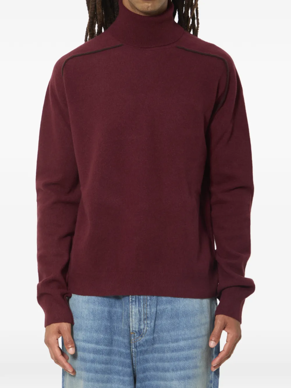 Maison Margiela four-stitches turtleneck sweater - Rosso