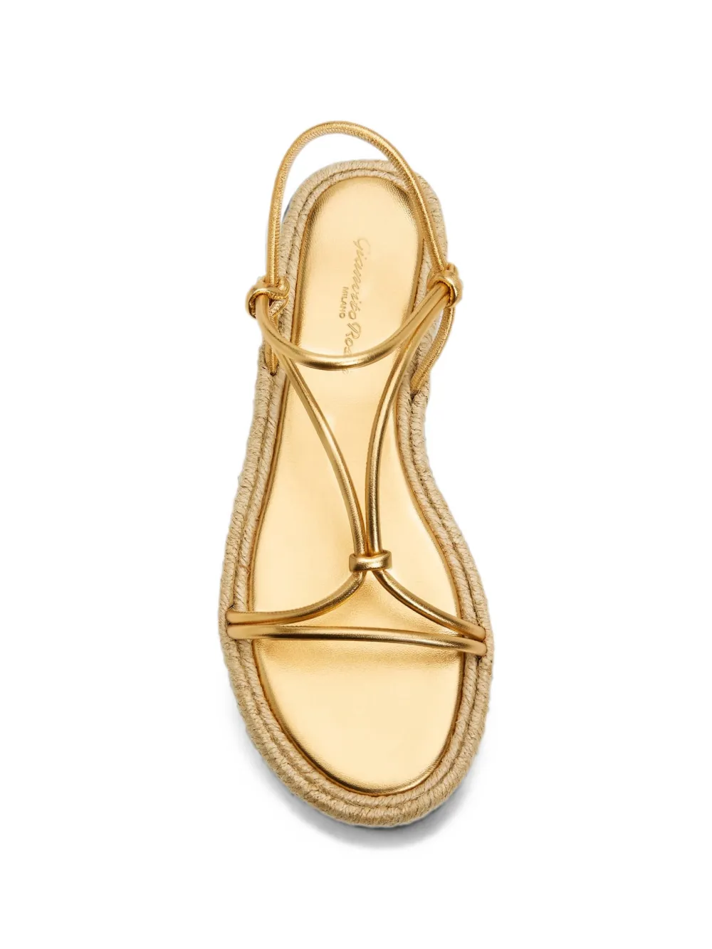 Gianvito Rossi metallic knotted sandals Goud