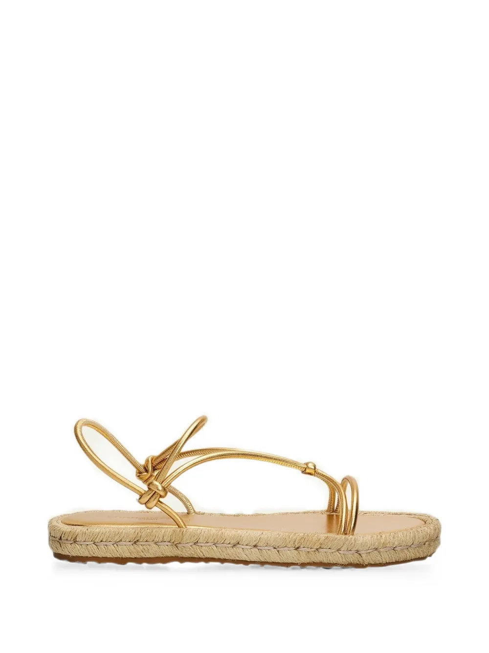 Gianvito Rossi metallic knotted sandals Goud
