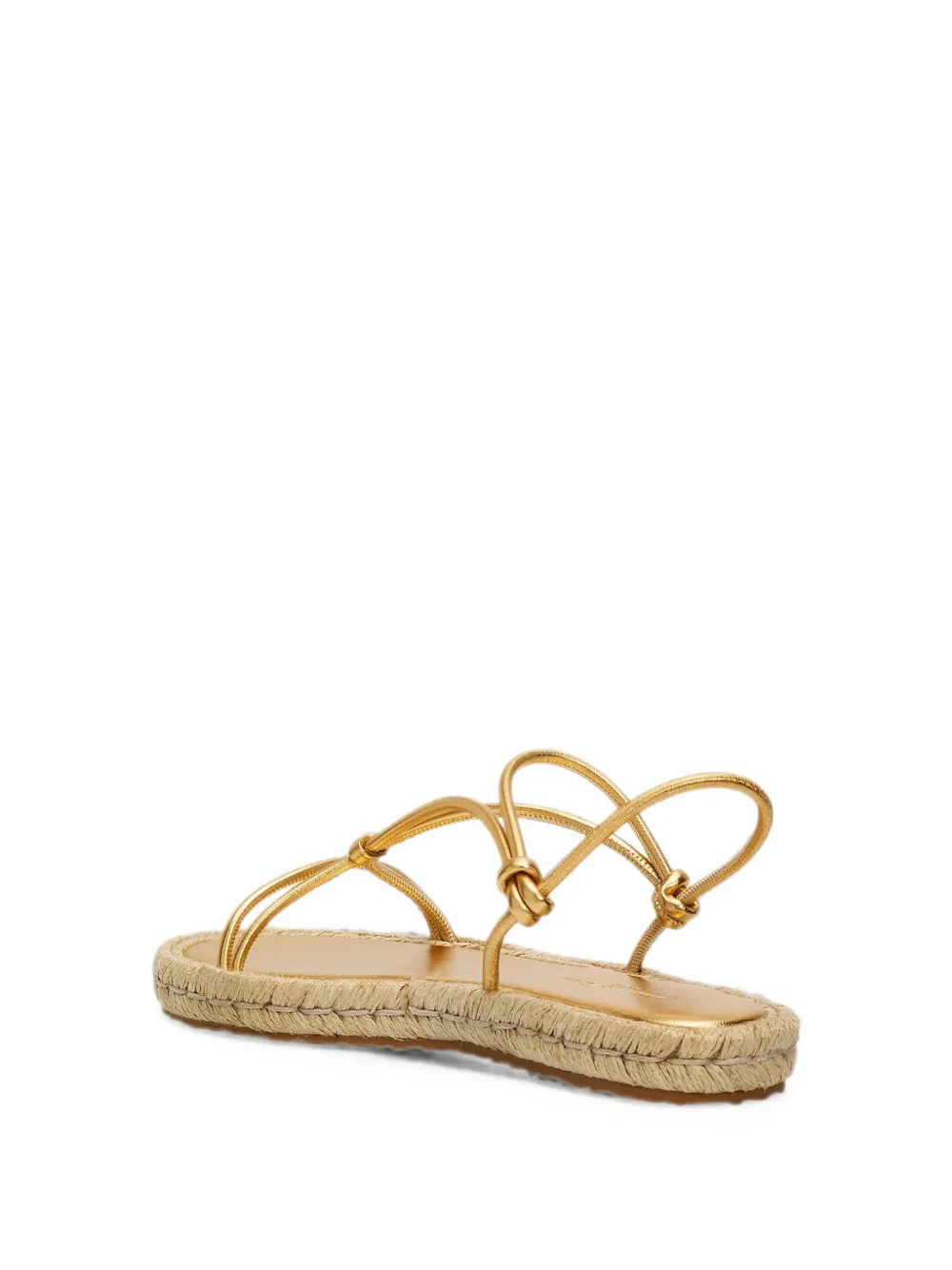 Gianvito Rossi metallic knotted sandals Goud