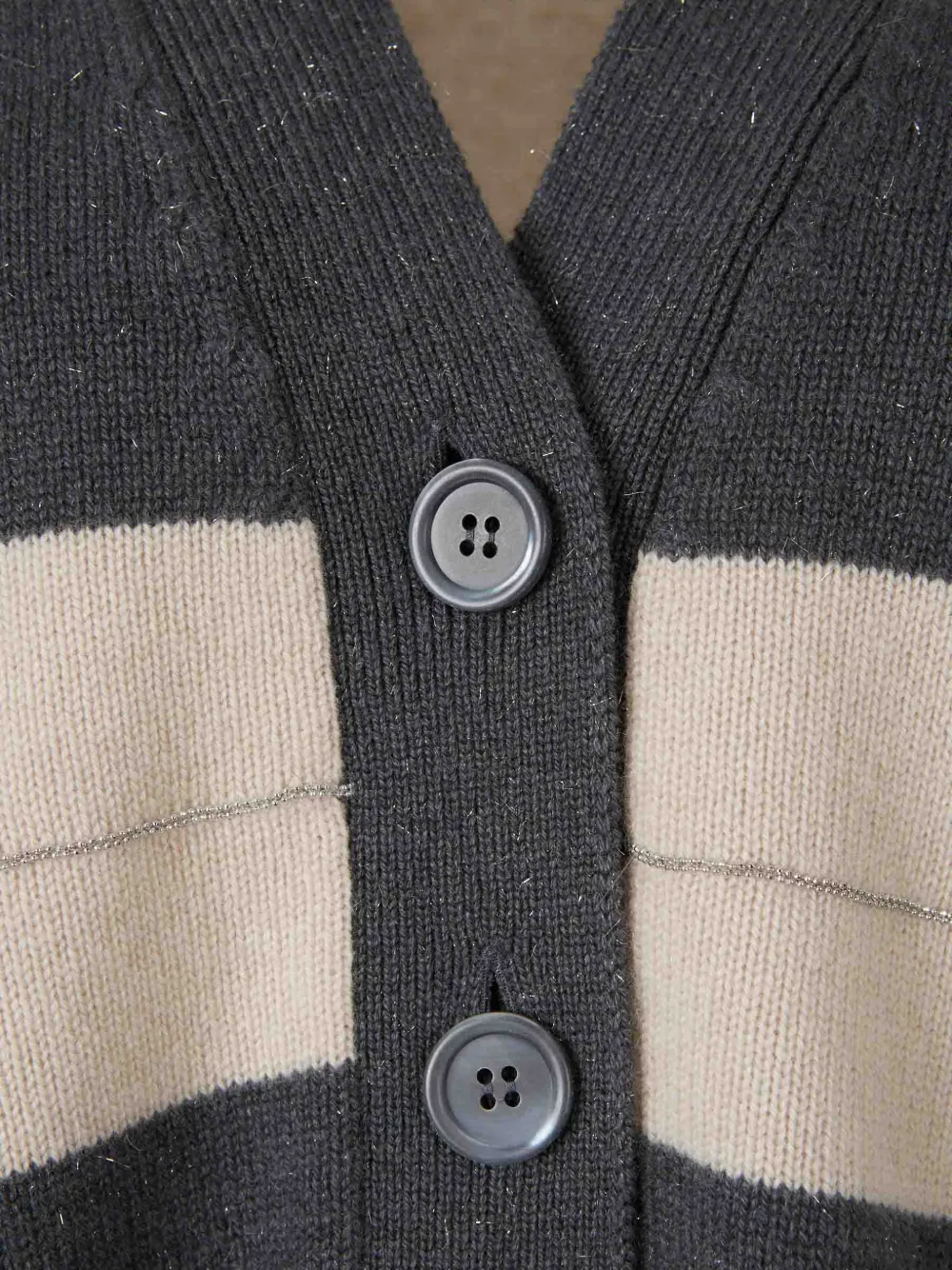 Peserico Gestreept vest met glitter-detail Grijs