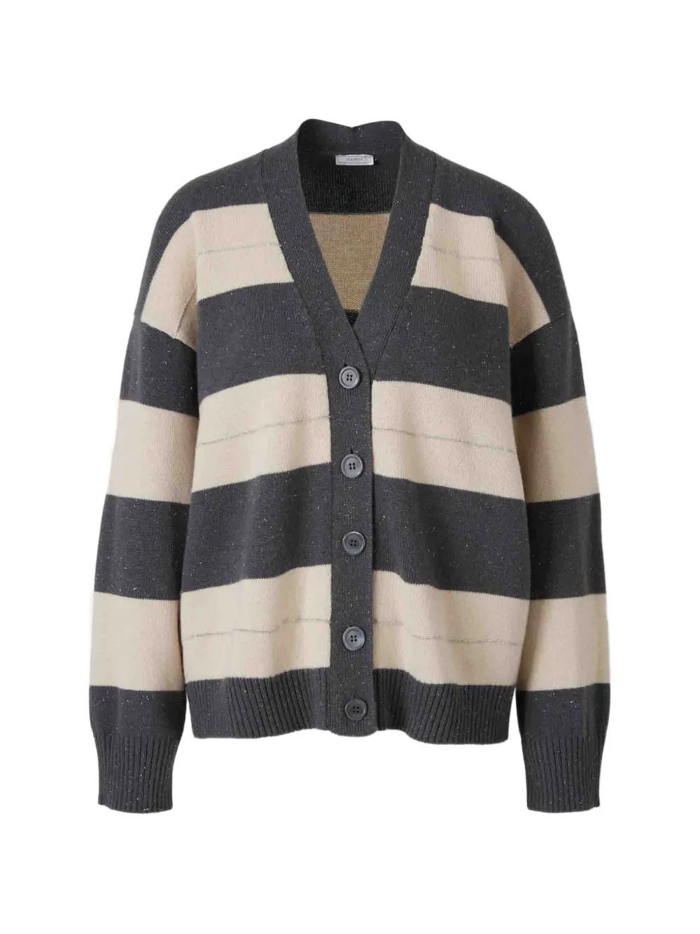 Peserico striped glitter-detail cardigan - Grigio