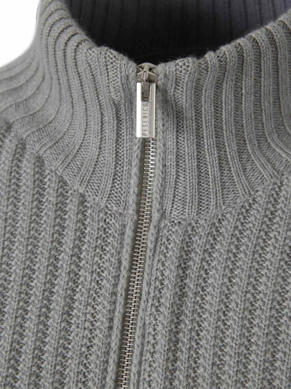Peserico Ribgebreid vest Groen