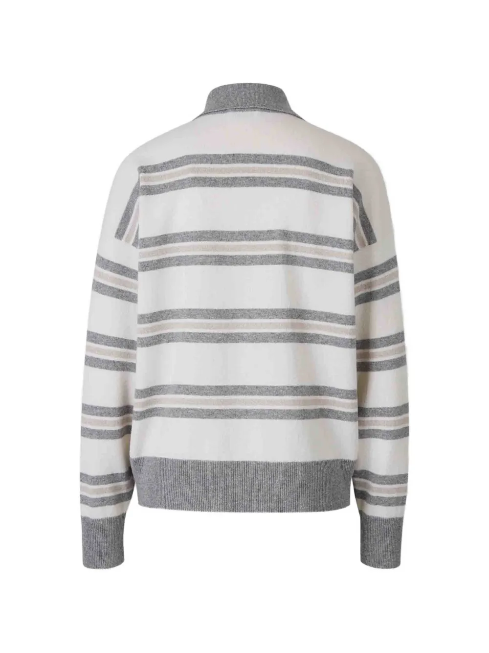 Peserico Gestreept poloshirt met knopenkraag Wit