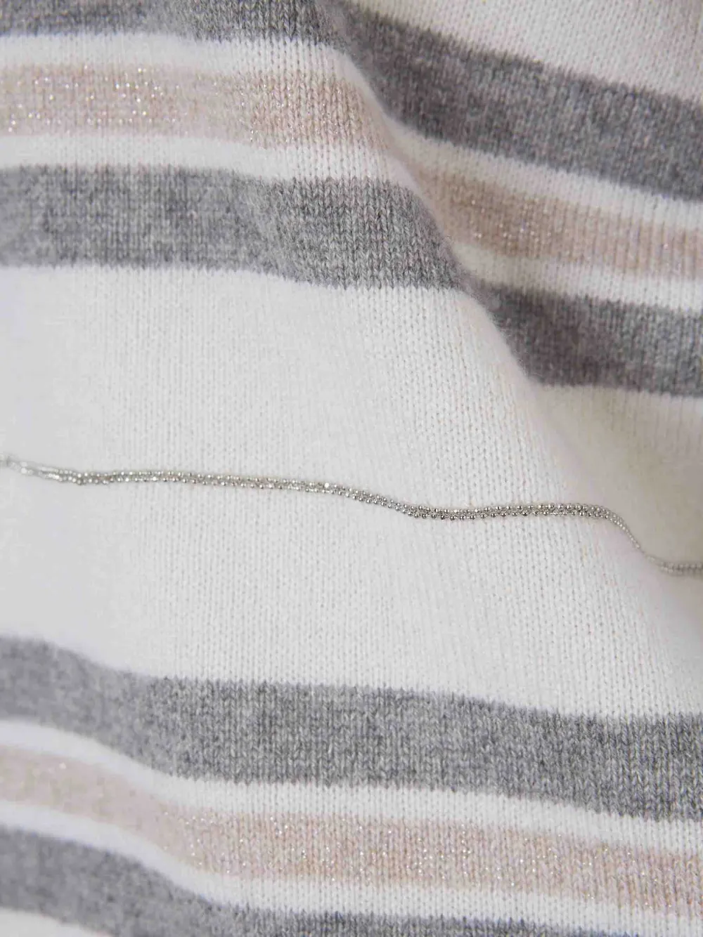 Peserico Gestreept poloshirt met knopenkraag Wit