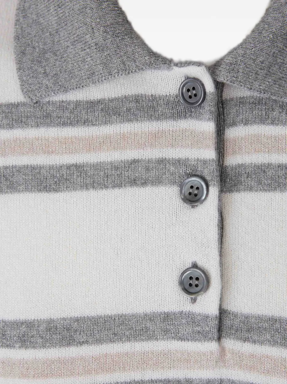 Peserico Gestreept poloshirt met knopenkraag Wit