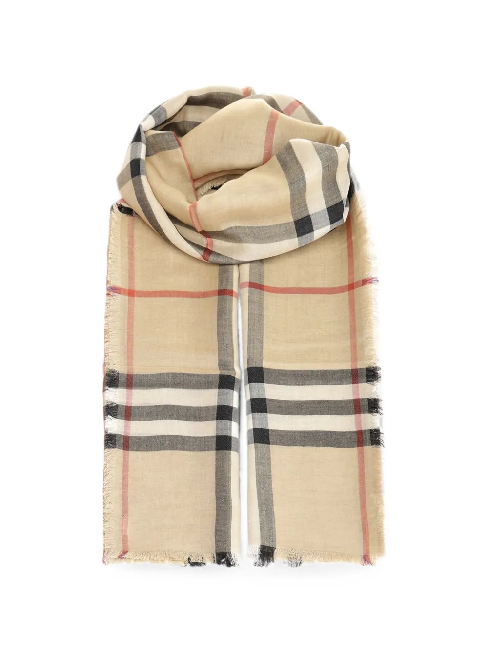 Burberry Giant Check frayed scarf - Nude
