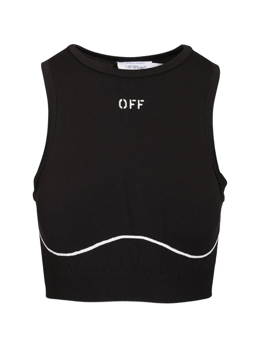 Off-White Off Stamp seamless crop top - Nero