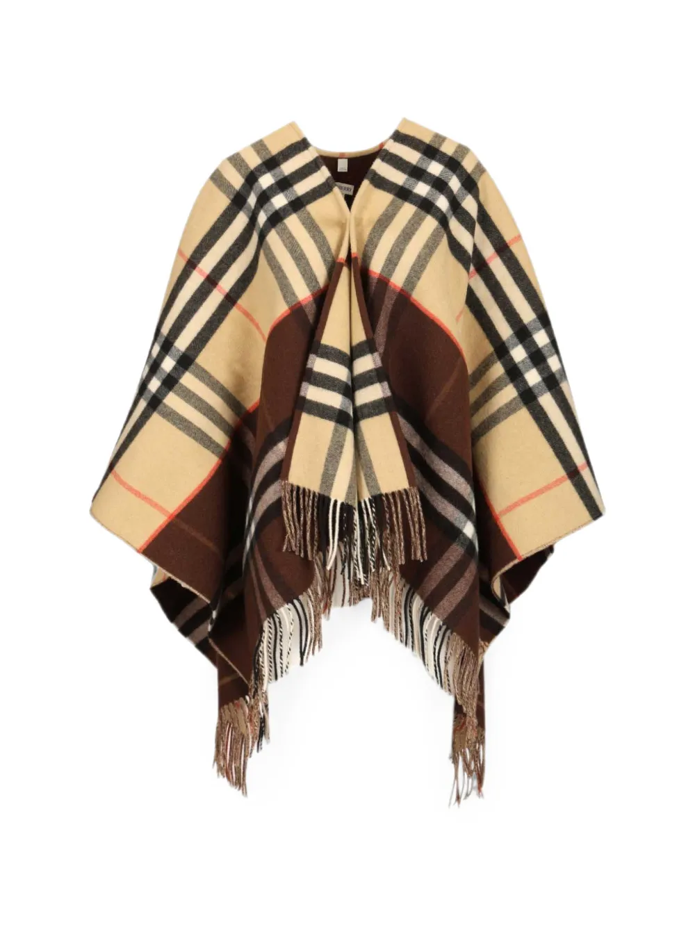 Burberry check cape - Nude