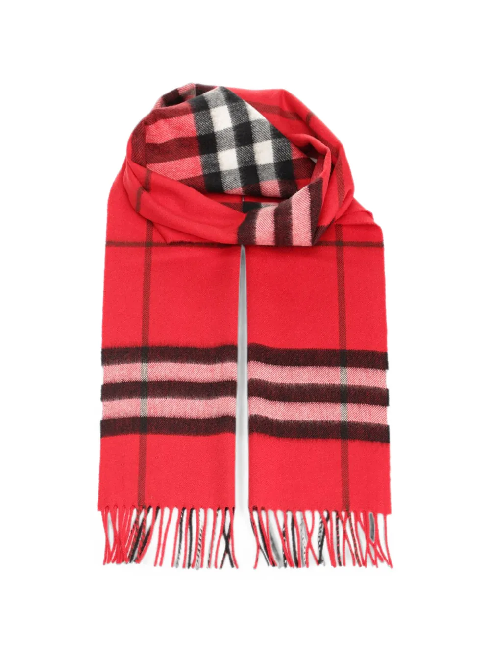 Burberry Check cashmere scarf - Rosso