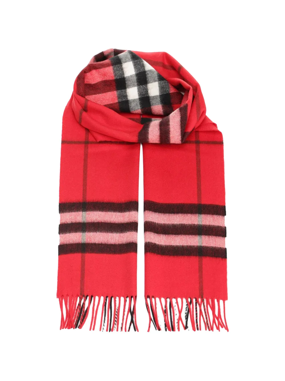 Burberry Check cashmere scarf - Rosso