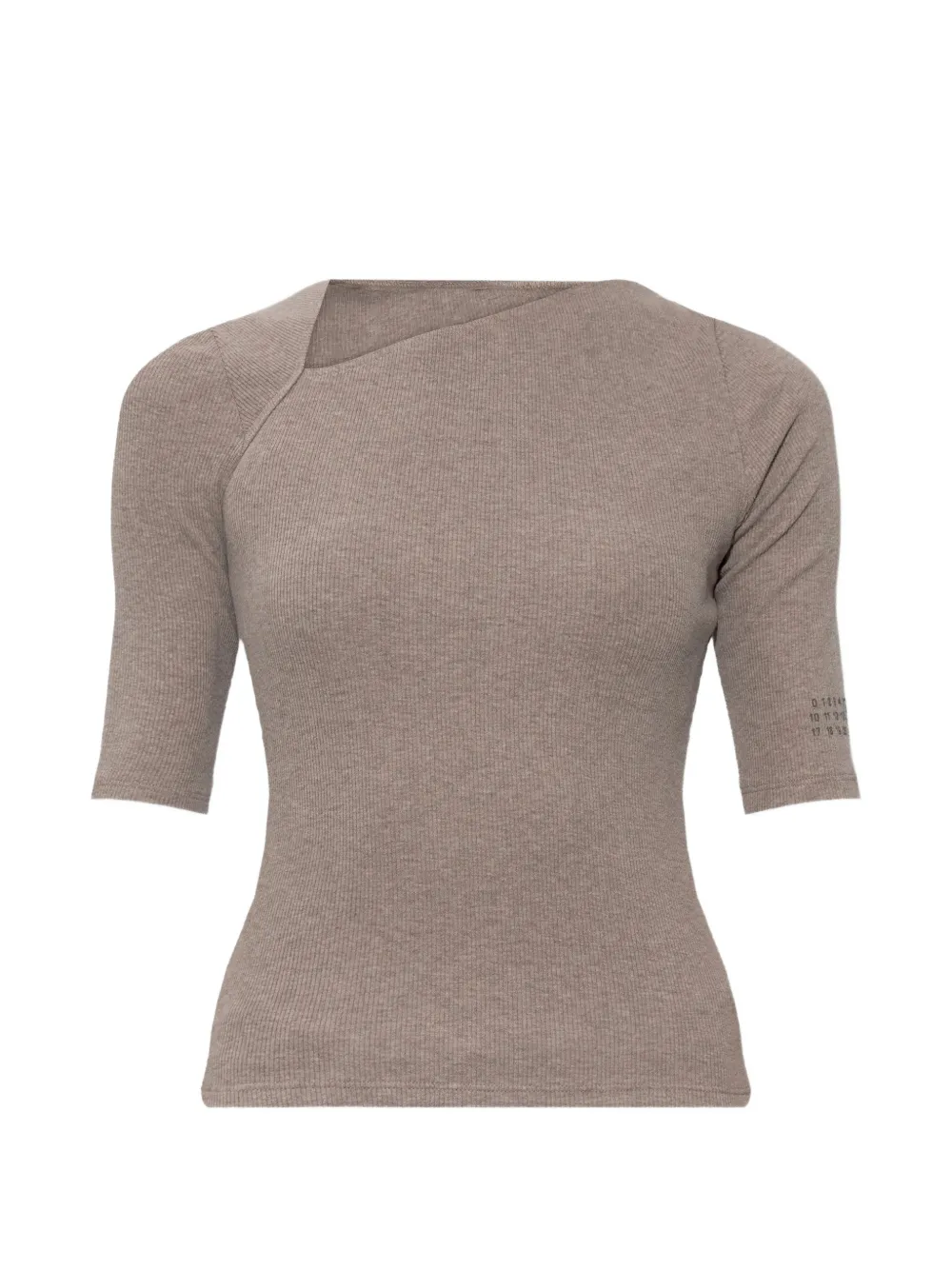 MM6 Maison Margiela asymmetrical-neck ribbed-knit sweater - Nude