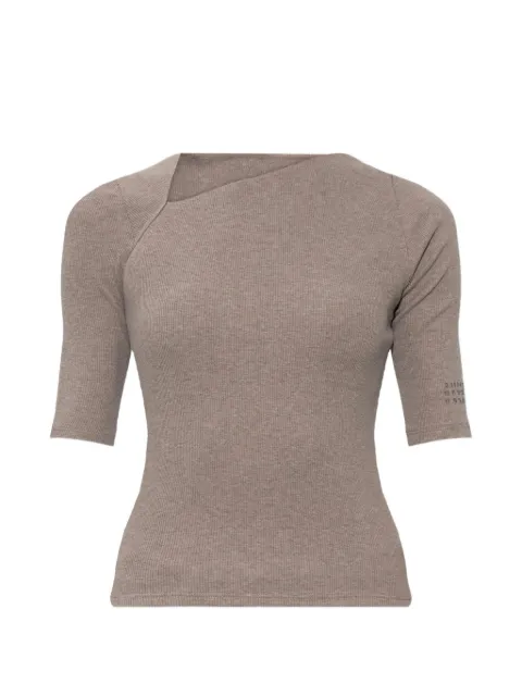 MM6 Maison Margiela asymmetric-neck ribbed-knit top