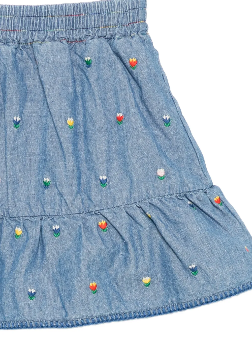 Stella McCartney Kids Rok met geborduurde bloemen Blauw