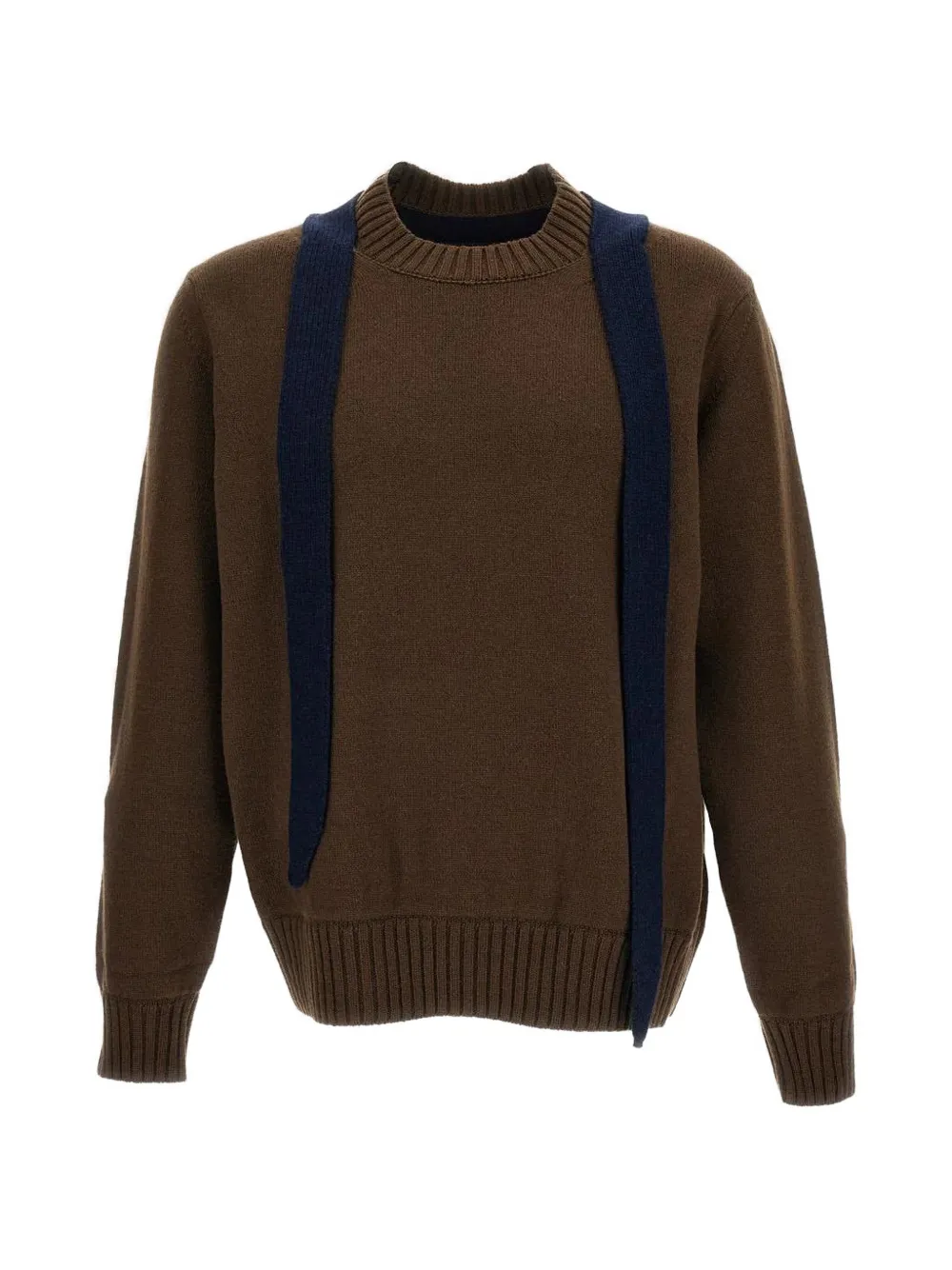sacai scarf-detail sweater - Braun