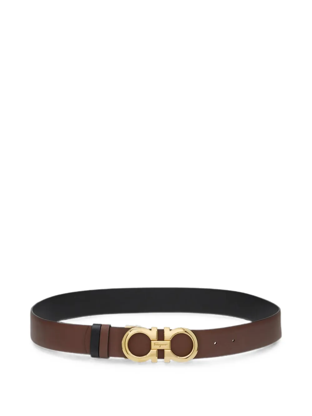 Ferragamo Gancini buckle leather belt - Marrone