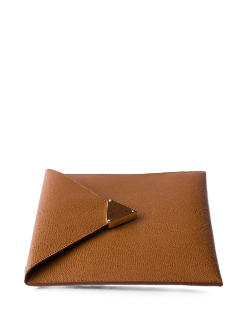 Prada Saffiano leren envelop clutch Bruin