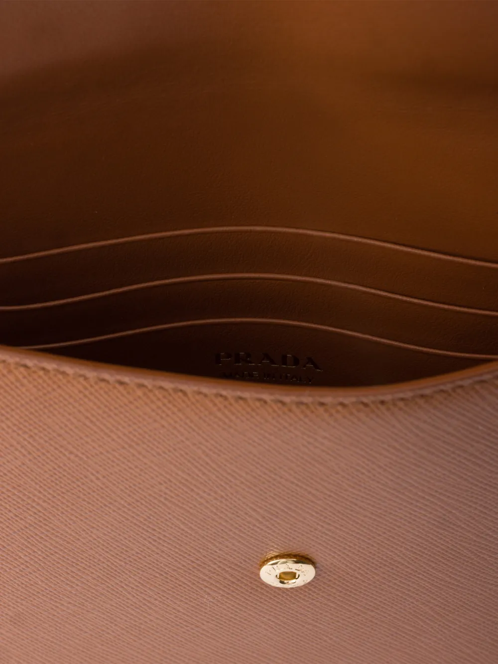 Prada Saffiano leren envelop clutch Bruin