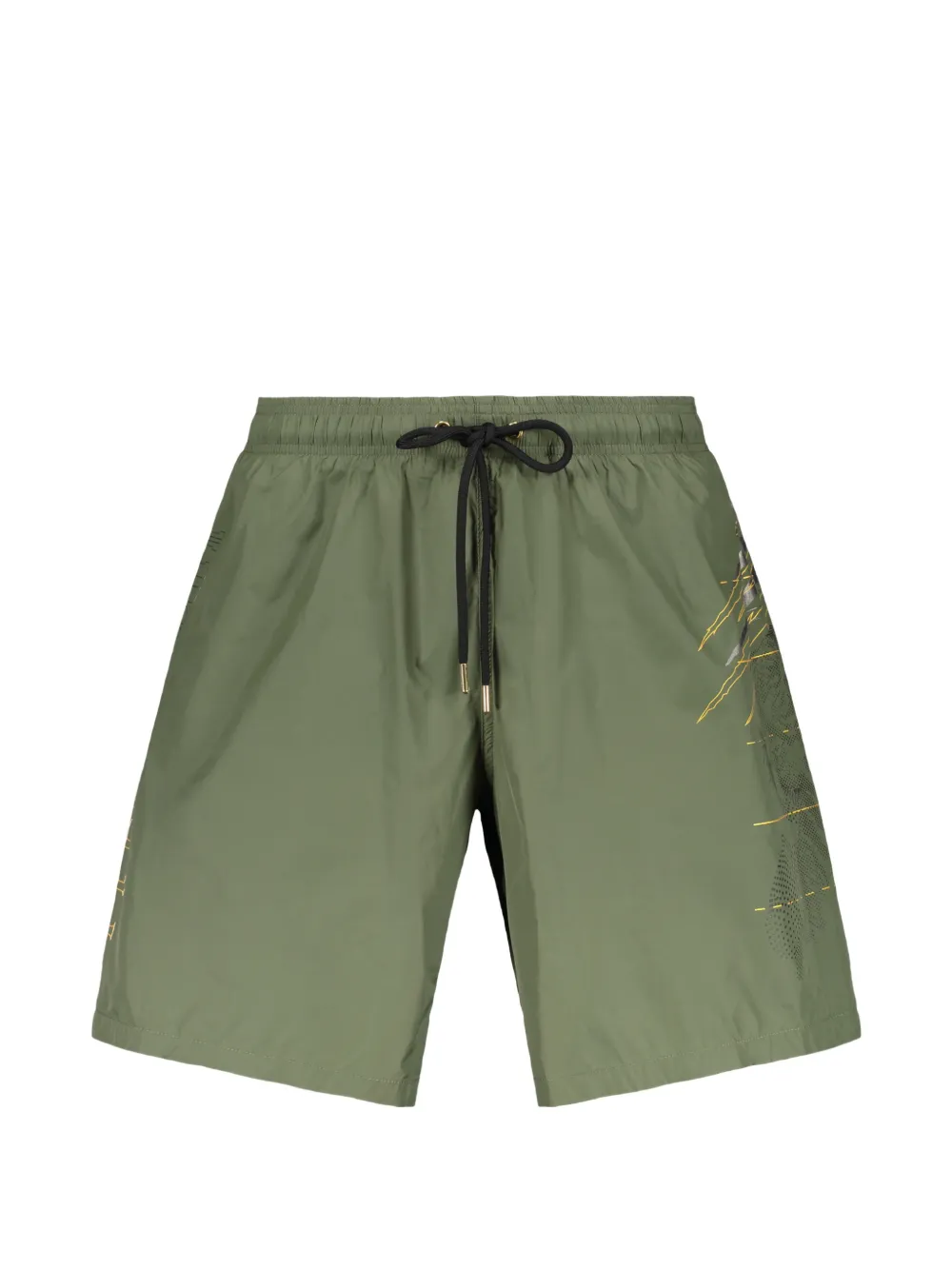 Plein Sport graphic-print drawstring swim shorts - Grün