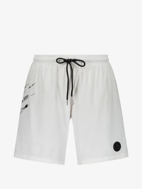 Plein Sport shorts de playa con estampado gráfico y parche del logo