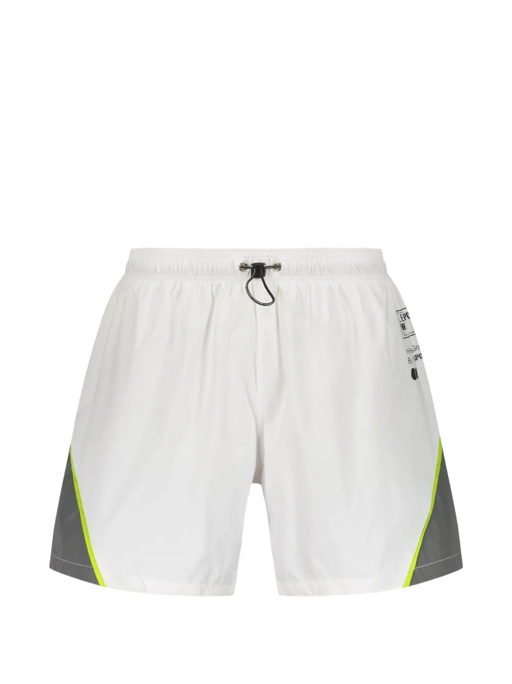 Plein Sport drawstring-waist panelled swim shorts - Bianco